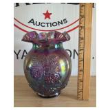Fenton Plum Carnival Vase