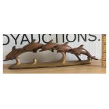 Hand Carved Wooden Dolphins