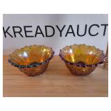 Vintage Carnival Glass Candle Holders