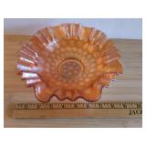 Carnival Glass Bowl with Coin Dot and Ruffles