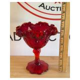 Fenton Amberina Glass Candy Dish