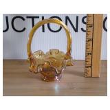 Fenton Amber Carnival Glass Basket