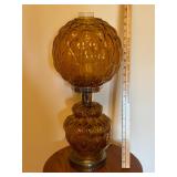 Vintage Amber Glass Lamp