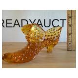 Fenton Amber Glass Shoe