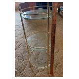 Vintage Tiered Brass and Glass Stand