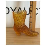 Fenton Amber Glass Boot