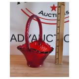Vintage Ruby Red Basket