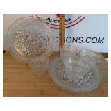 Vintage Anchor Hocking Snack Plate and Cups Set