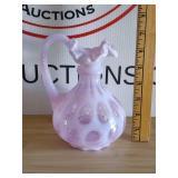 Fenton Pink Coin Dot Glass Pitcher