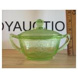 Uranium Glass Sugar Dish