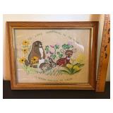 Framed Embroidery/Crewel Wall Art