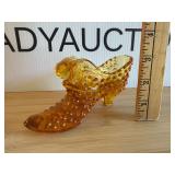 Fenton Amber Glass Shoe