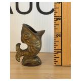 Vintage Brass Koi Fish Candle Holder