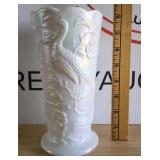 Fenton Pearlized Peacock Garden Vase