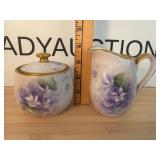 Antique Bavaria Creamer and Sugar Bowl Signed