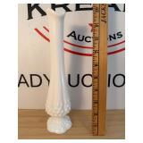 Vintage Fenton White Milk Glass Swung Bud Vase