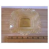 Vintage Iniana Glass Amber Yellow Dish