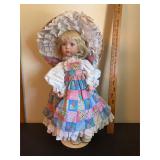 Vintage Porcelain Collectors Doll with Stand