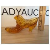 Vintage Fenton Amber Glass Shoe