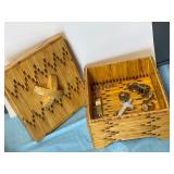 Vintage Bamboo Box and Jewelry