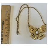 Vintage Enameled Butterfly Necklace