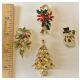Vintage Christmas Pins and Brooches