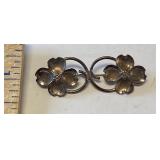 Sterling Double Dogwood Brooch