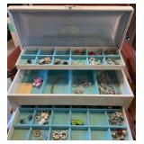Vintage Jewelry Box and Jewelry