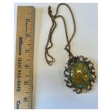 Vintage Domed Flower Necklace