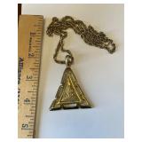 Vintage Etched Pendant Necklace
