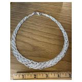 925 Sterling Italy Braided Collar Necklace