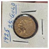 1925 2 1/2 Indian Head Eagle Gold Coin