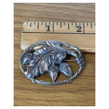 925 Sterling Acorn Brooch