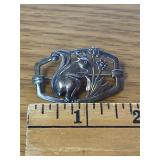 Sterling Squirrel Brooch