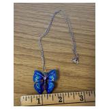 Sterling Titanium Butterfly Necklace