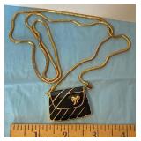 Enameled Hand Bag Necklace