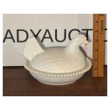 Vintage Milk Glass Hen on Nest