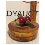 Vintage Glazed Pottery Covered Dish