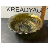 Antique Hanging Cherry Carnival Glass Bowl