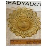 Vintage Federal Glass Starburst Amber Serving Dish