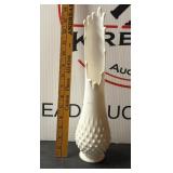 Fenton White Hobnail Milk Glass Swung Vase
