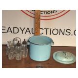 Vintage Toy Glass Baby Bottles and Sterilizing Pot