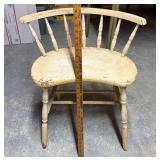 Vintage Wooden Spindle Curved Back Chair