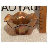 Vintage Carnival Glass Ruffled Bowl