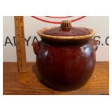 Vintage Glazed Hull Pottery Pot with Lid