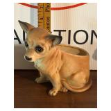 Vintage Ceramic Chihuahua Dog Planter