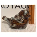 Glazed Ceramic Bird Trinket Dish