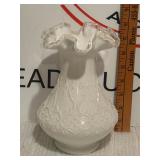 Fenton Silver Crest Spanish Lace Milk Glass Vase