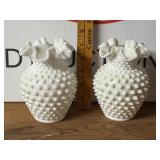 Fenton Milk Glass Hobnail Vases