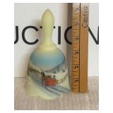Fenton Uranium Hand Painted Signed Bell